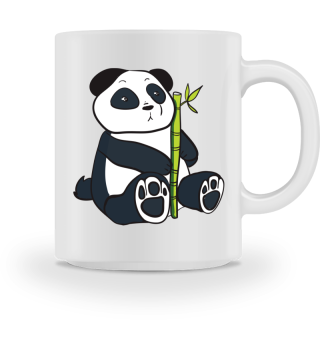 Panda mit Bambus Pandabär Tiere Geschenk