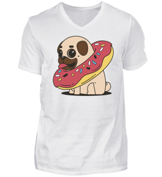 Pug with Donut | Cute Dog