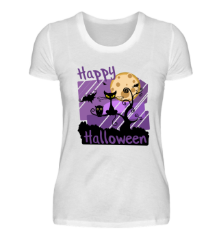 Happy Halloween Cat Moon Bat Gift