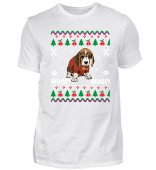 XASTY Hund Weihnachten WOOF Retro Beagle