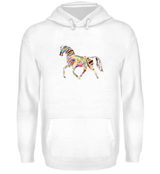 Modern art horse in rainbow colors