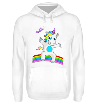 Unicorn sitting on Rainbow - Einhorn