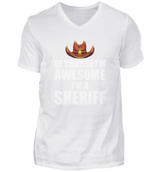 Sheriff with hat sheriff star and revolver