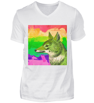 Wolf Art Positive Canine Rainbow Creature