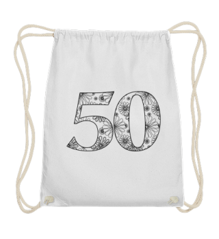 Geburtstag 50 ausmalen II - schwarz