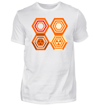 Honeycomb Geometry Present Art Design Orange