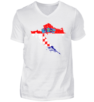 Kroatien Landkarte Fussball Fan Shirt