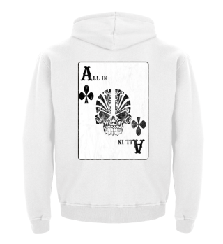 Poker Karten All In Totenkopf Shirt