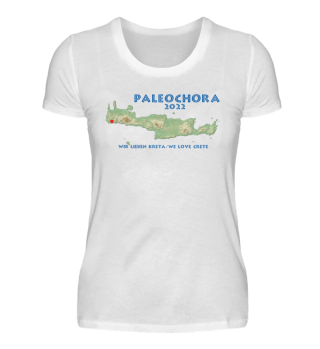 Damen Basic T-Shirt - Paleochora we love crete 2022