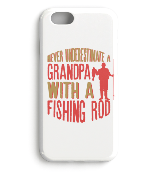 Mens Never Underestimate A Grandpa With a Fishing Rod design