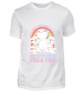 Süße Katze Yoga Pizza Und Liebe T-Shirt