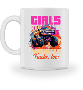 Girls Like Trucks Retro Race Big Monster Vintage Kindergarten Back School Fun