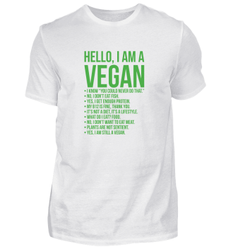 Hello i am a vegan Geschenk Pflanzen