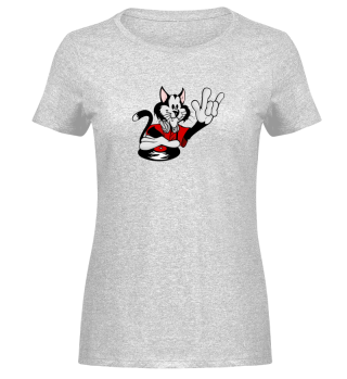 Melange Shirt Katze