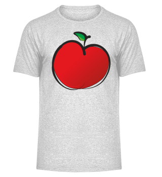Roter, saftiger, gezeichneter Apfel