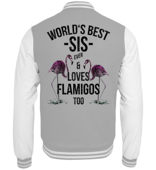 World's Best Sis & Loves Flamingos