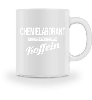 Chemielaborant angetrieben durch Koffein