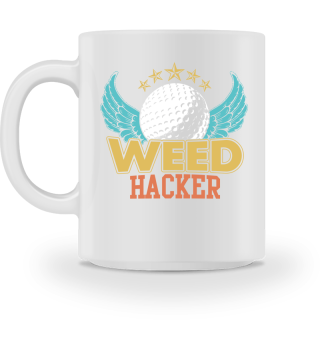 Weed Hacker Funny Golf Ball Wings Stars