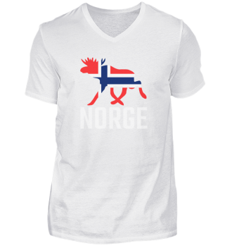 NORGE / Elch mit Norwegen Flagge Urlaub