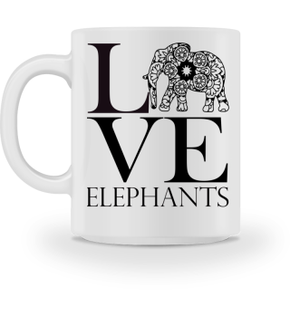 Love Elephants - black
