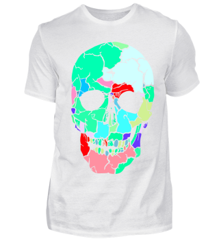 Skull splitted in color peaces Halloween