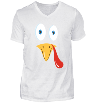 Funny Thanksgiving Turkey Face T-Shirt 