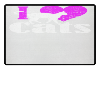 ★ I LOVE CATS grunge white pink