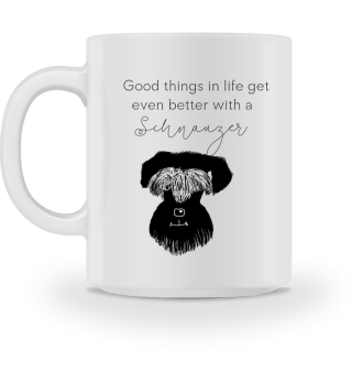 Lustige Tasse Schnauzer mit Zeichnung für Hundefreunde, Geschenkidee