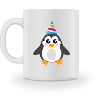 Geburtstags Pinguin mit Hut.