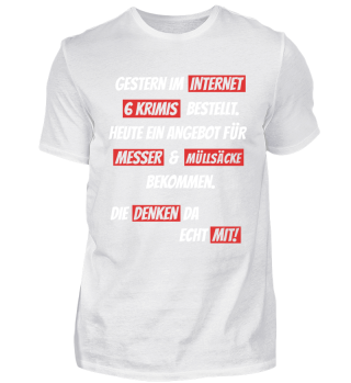 T-Shirt Gestern im Internet 6 Krimis...