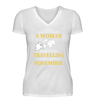November Woman travelling