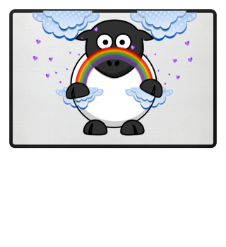 Sheep Holding a Rainbow