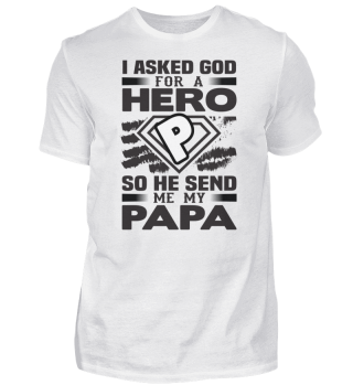 DAD PAPA T SHIRT GIFT FATHER HERO