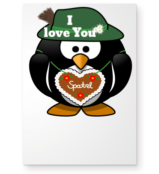 Pinguin I Love you Ich liebe Dich