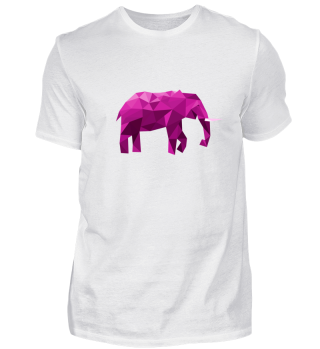 Elefant Pink Vector Polygon Geschenk 