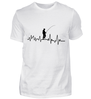 Heartbeat Angeln - T-Shirt
