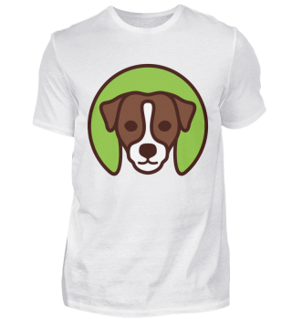 Süßer Hund mit grünen Hintergrund