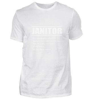 Funny Description T Shirt Janitor Editio