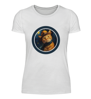 Katze inspiriert von van Gogh T-Shirt