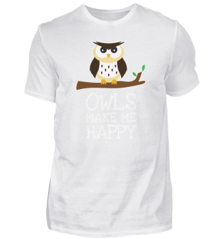 Owls Make Me Happy Eulen Kauz Eule