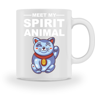 Meet Spirit Animal - Maneki-neko - white