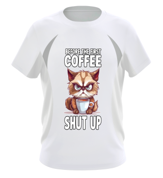 Cat t-shirt for morning grouch funny cats