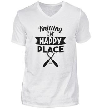 Knitting Is My Happy Place Wolle Spruch