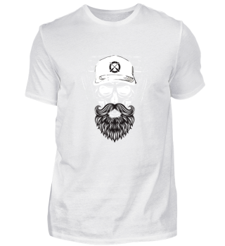 Ruder Totenkopf mit Bart T-Shirt