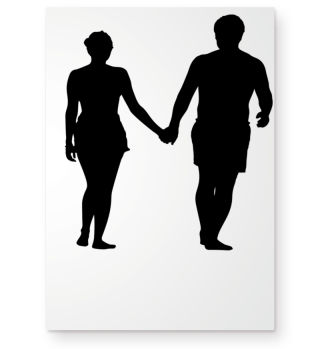 Silhouette Holding Hands