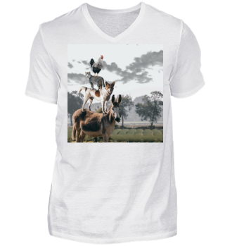 Hund Katze Huhn Esel T-Shirt