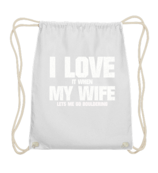 FUNNY MENS LOVE MY WIFE & BOULDERING TEE
