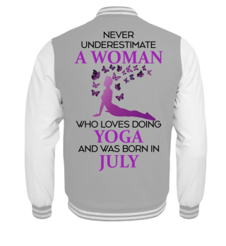 July Woman loving Yoga