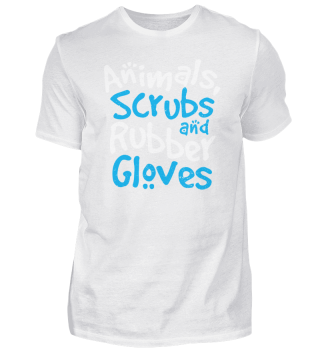 Animal Scrubs And Rubber Gloves
