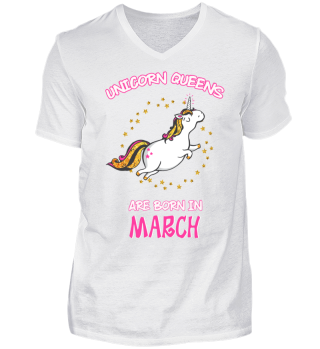 Unicorn Queens are Born in March Shirt